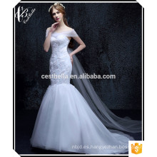 Personalizado en China Mermaid Puffy falda cariño Lace-up plisados ​​vestido de novia
